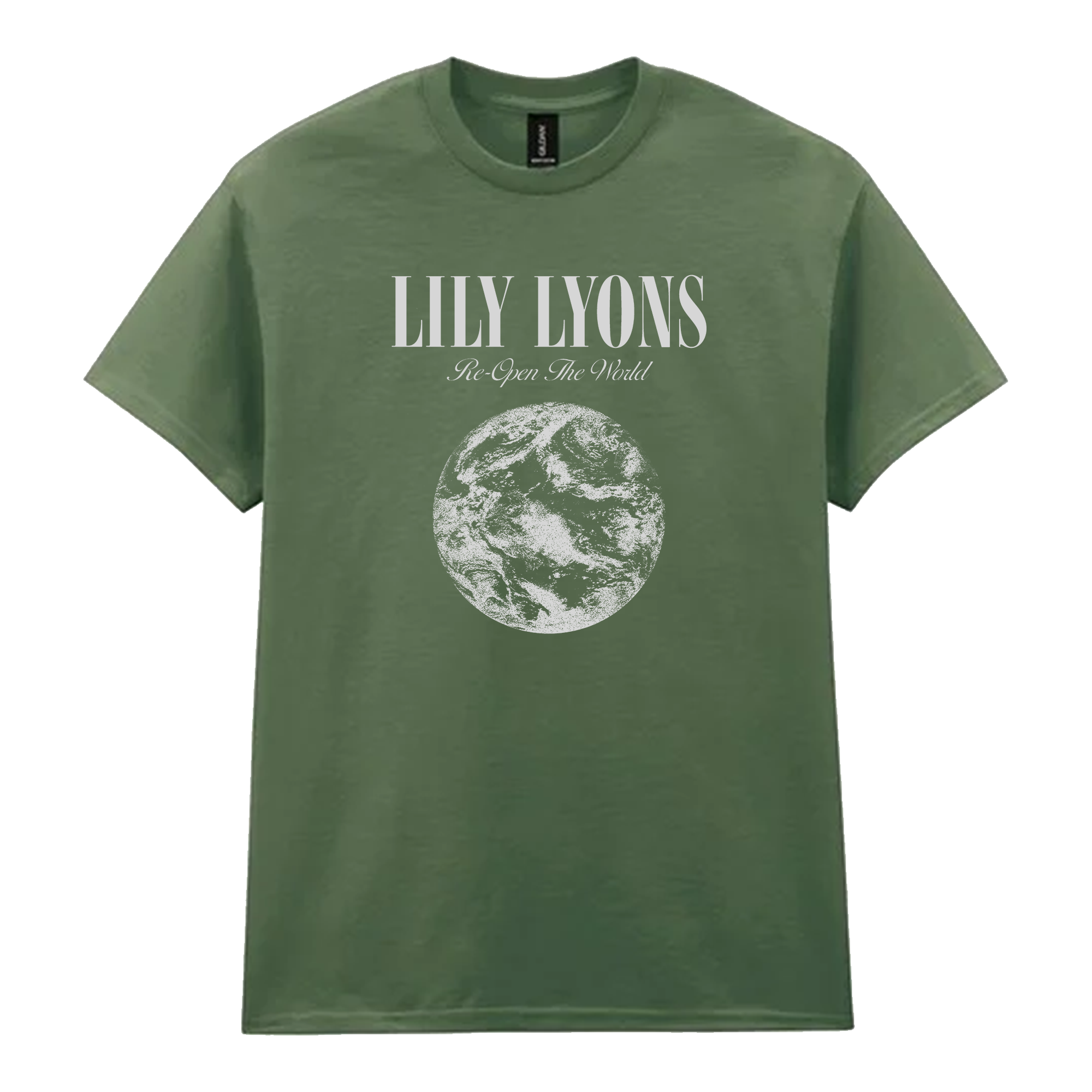 Lily Lyons - Re-Open The World - Military Green Tee